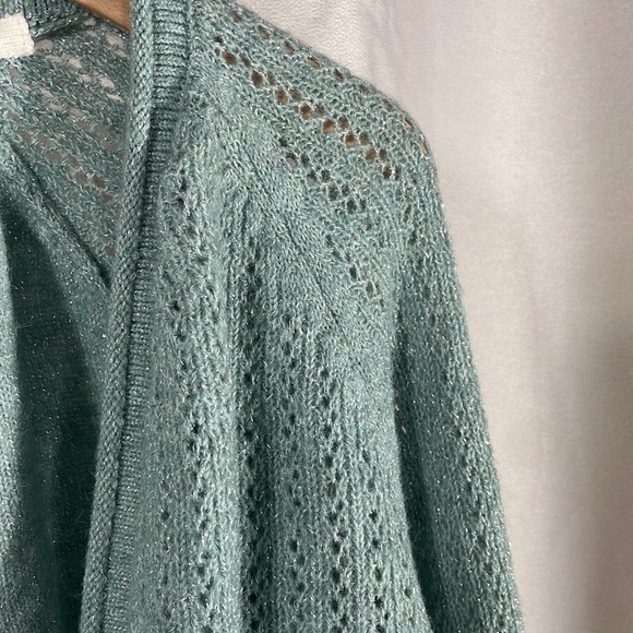 Croft & Barrow Green Open-Front Sweater - Picture 4 of 5
